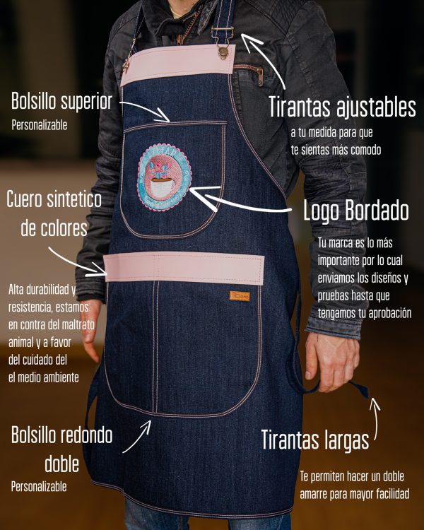 Delantal Jean Personalizado - Logo - Imagen 6
